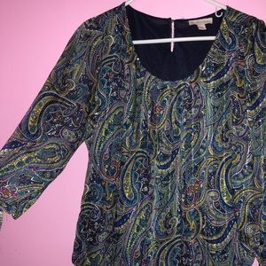 Beautiful paisley long sleeve blouse